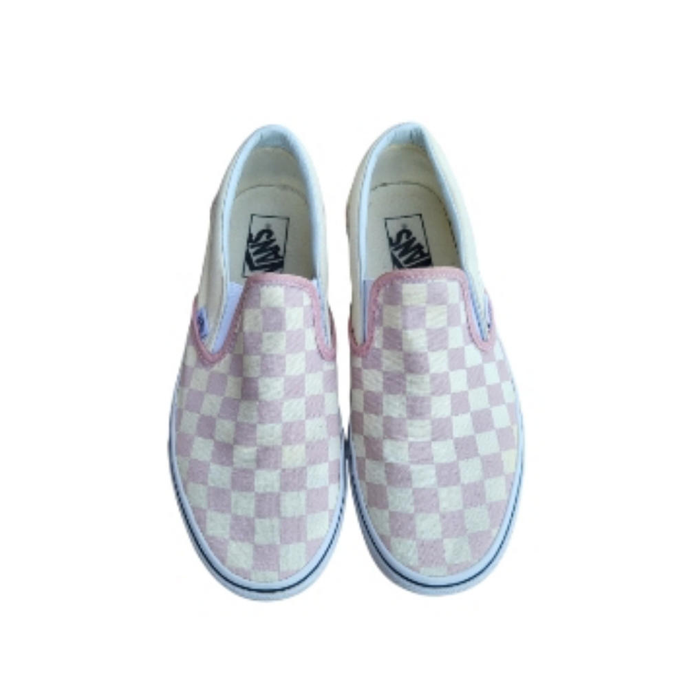 Vans Checkerboard Old Skool Sk8 Skate Classic Pink Cream Slip On Slipper Women 8 - Picture 12 of 12